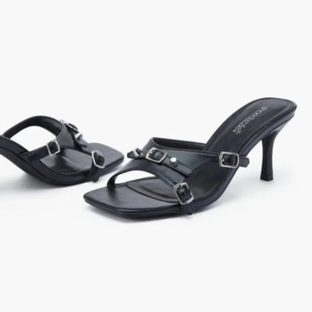 NWT JustFab Arya Mule Heeled Sandal 7.5